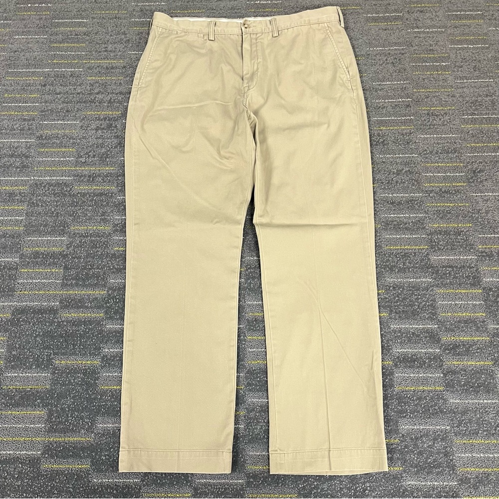 Polo Ralph Lauren Chino Pants Mens 38x32 Beige Stretch Cotton Twill Pony Preppy
